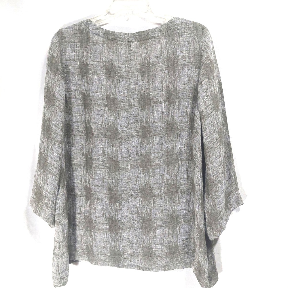 Purejill Womens Size Medium Linen Blend Blouse Popover 3/4 Sleeves Breathable - Picture 4 of 9
